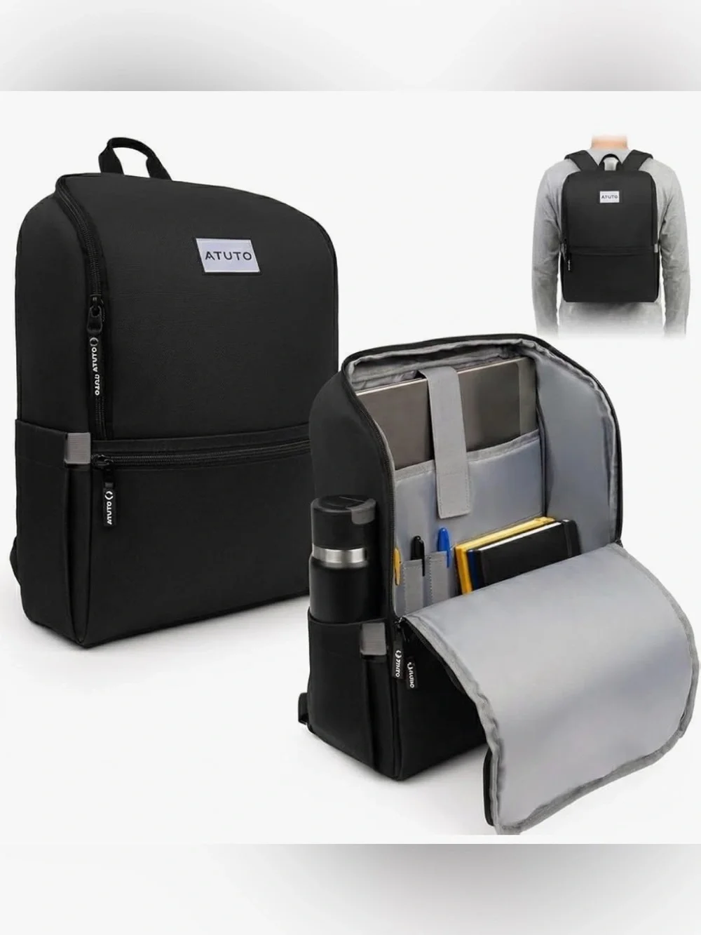 Black Men's Everyday Laptop Backpack